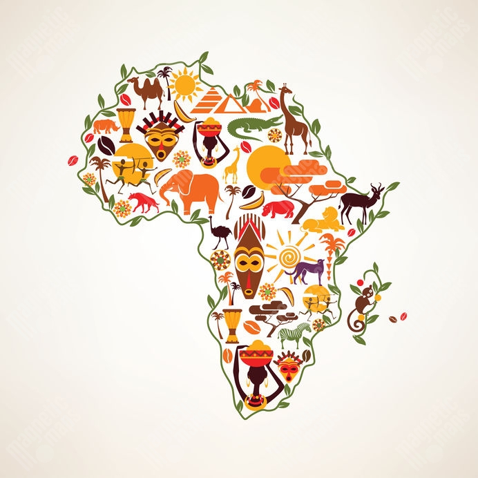 Carte Magnetique De L Afrique Dessin Anime Coloree