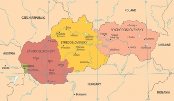  Carte magnétique de la Slovaquie, DETAILLEE, COLOREE