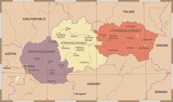  Carte magnétique de la Slovaquie, vintage, COLOREE