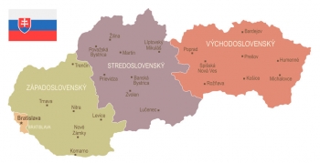  Carte magnétique de la Slovaquie, vintage, COLOREE