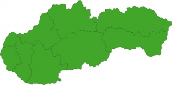  Carte magnétique de la Slovaquie, illustré, vert