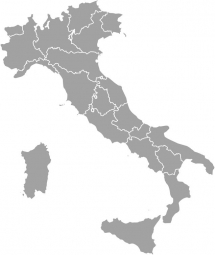  Carte magnétique de l'Italie, illustré, gris