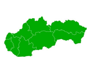  Carte magnétique de la Slovaquie, illustré, vert