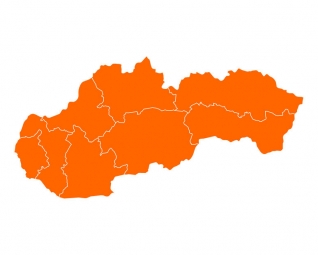  Carte magnétique de la Slovaquie, illustré, orange