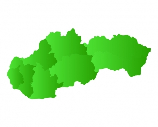  Carte magnétique de la Slovaquie, illustré, vert