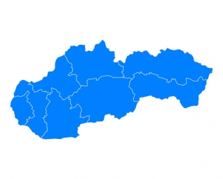  Carte magnétique de la Slovaquie, illustré, bleu