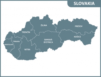  Carte magnétique de la Slovaquie, illustré, gris vert
