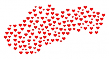  Carte magnétique de la Slovaquie, illustré, rouge