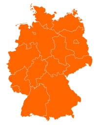  Carte magnétique de l'Allemagne, illustré, orange