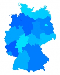  Carte magnétique de l'Allemagne, illustré, bleu