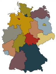  Carte magnétique de l'Allemagne, illustré, COLOREE
