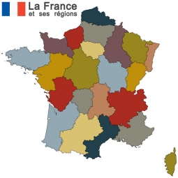 Carte magnétique France, illustré, COLOREE