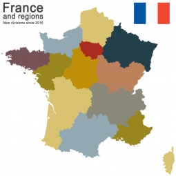  Carte magnétique France, illustré, COLOREE