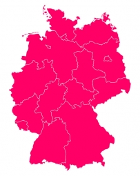  Carte magnétique de l'Allemagne, illustré, rose