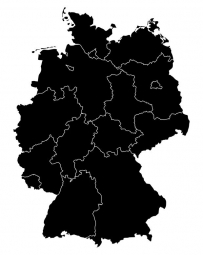  Carte magnétique de l'Allemagne, illustré, noir
