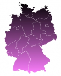 Carte magnétique de l'Allemagne, illustré, violet