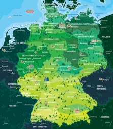  Carte magnétique de l'Allemagne, dessin animé, COLOREE