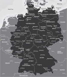  Carte magnétique de l'Allemagne, illustré, noir et blanc