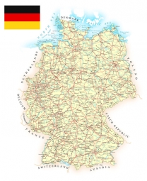  Carte magnétique de l'Allemagne, DETAILLEE, COLOREE