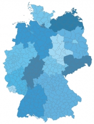  Carte magnétique de l'Allemagne, illustré, bleu