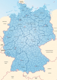  Carte magnétique de l'Allemagne, illustré, bleu