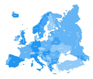  Carte magnétique de l'Europe, DETAILLEE, bleu