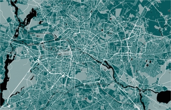  Carte magnétique de Berlin, DETAILLEE, vert