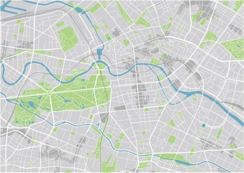  Carte magnétique de Berlin, DETAILLEE, COLOREE