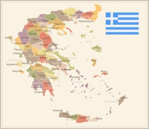  Carte magnétique de la Grèce, vintage, COLOREE