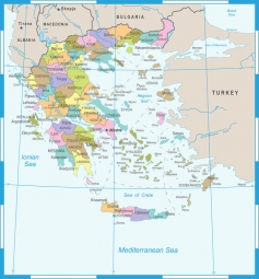  Carte magnétique de la Grèce, DETAILLEE, COLOREE