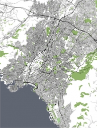  Carte magnétique D'ATHÉNES, DETAILLEE, noir