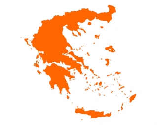  Carte magnétique de la Grèce, illustré, orange