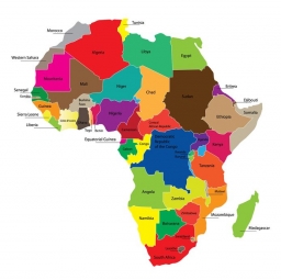  Carte magnétique de l'Afrique, illustré, COLOREE