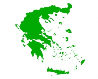  Carte magnétique de la Grèce, illustré, vert