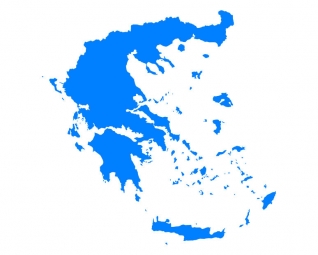  Carte magnétique de la Grèce, illustré, bleu