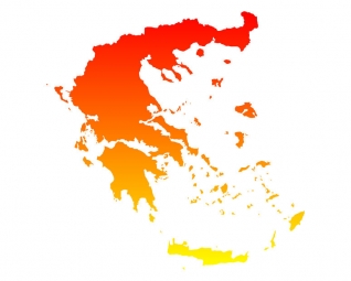  Carte magnétique de la Grèce, illustré, orange