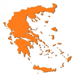  Carte magnétique de la Grèce, illustré, orange