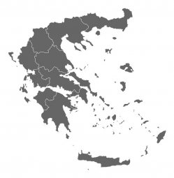  Carte magnétique de la Grèce, administrative, gris