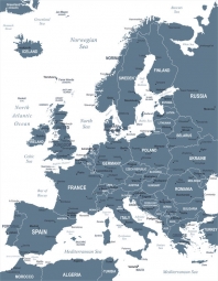  Carte magnétique de l'Europe, DETAILLEE, bleu