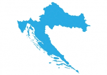  Carte magnétique de la Croatie, illustré, bleu
