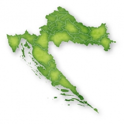  Carte magnétique de la Croatie, illustré, vert
