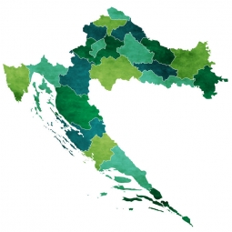  Carte magnétique de la Croatie, illustré, vert