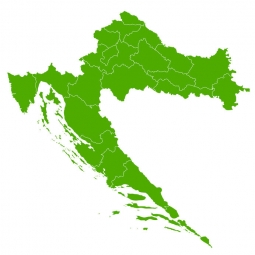  Carte magnétique de la Croatie, illustré, vert