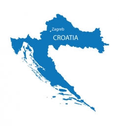  Carte magnétique de la Croatie, illustré, bleu