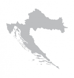  Carte magnétique de la Croatie, illustré, gris