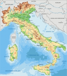 Carte magnétique de l'Italie, géographique, COLOREE