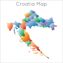  Carte magnétique de la Croatie, illustré, COLOREE