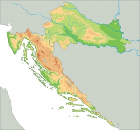  Carte magnétique de la Croatie, géographique, COLOREE