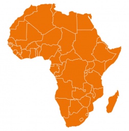  Carte magnétique de l'Afrique, illustré, orange