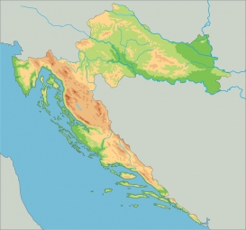  Carte magnétique de la Croatie, géographique, COLOREE